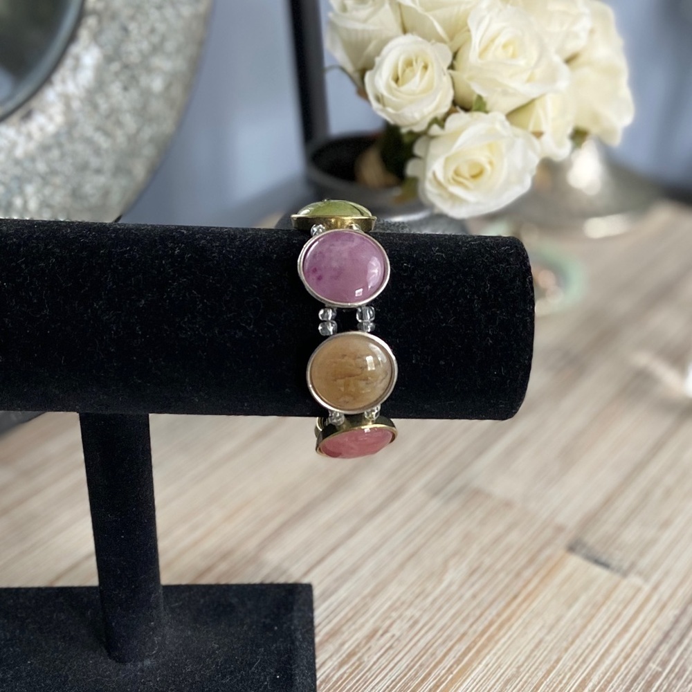 Double strand cabochon bracelet